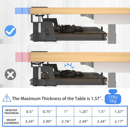 suptek Keyboard Tray Under Desk Pull Out - Image 7