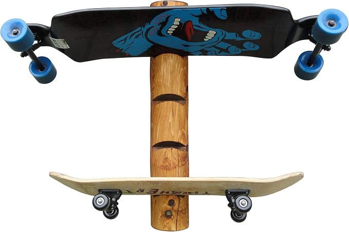 4-Place Longboards/Skateboard Log Rack, Vertical Snowboard Wall Mount, Indoor - Image 3