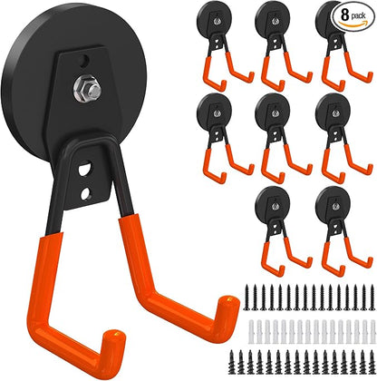 8 Pack Heavy Duty Storage Magnetic Utility Hooks Large Garage Strong Extra by Laowu