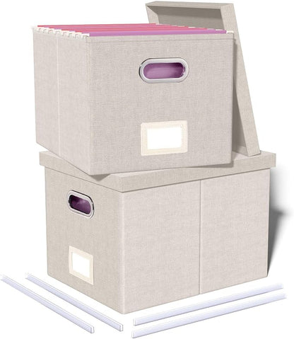 2 Pack File Storage Organizer, Document Organizer, Portable File Box by Oterri