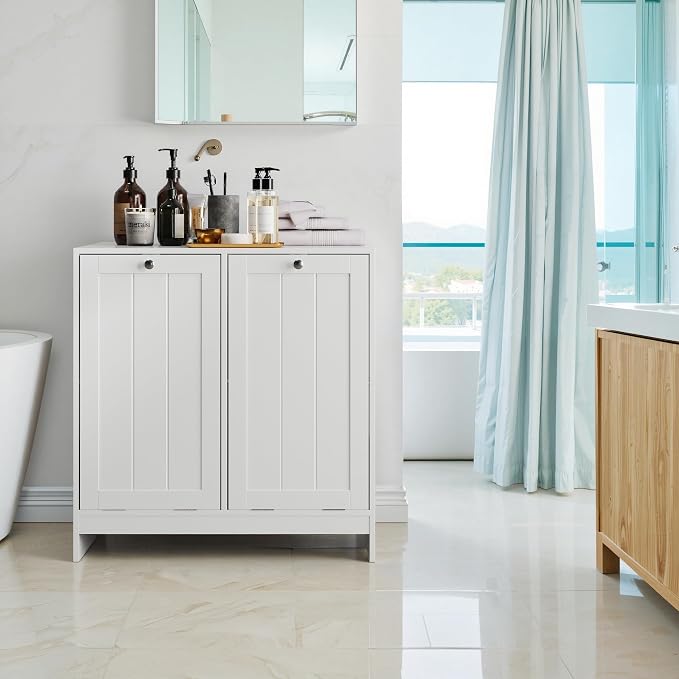 Tilt-Out Double Laundry Hamper Cabinet, 26.8" H x 26" W x 12" D, 5.9 Gal - Image 6