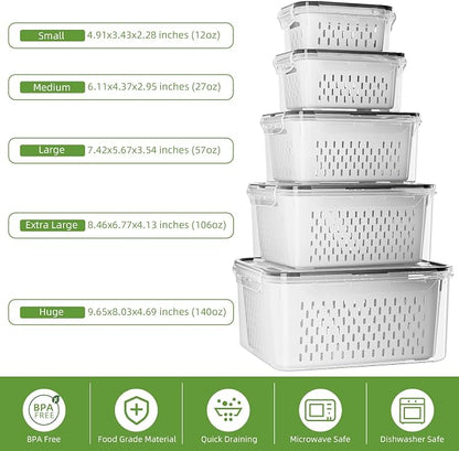 KEMETHY 5 Pack Fruit Storage Containers - Image 3