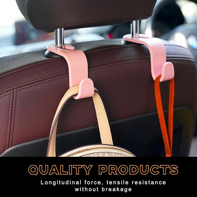 povtii 4PCS Car Seat Headrest Hook, Auto Back Seat Hanging Storage Organizer - Image 5
