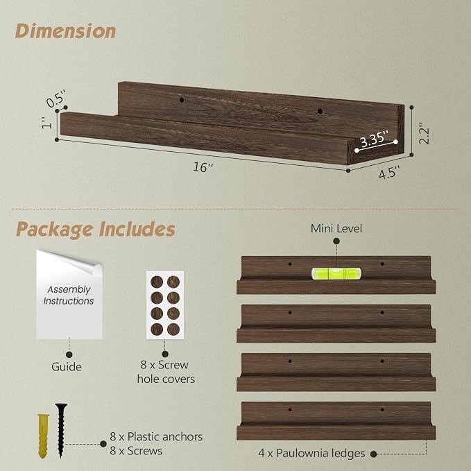 Forbena Wooden Floating Shelves - Image 2
