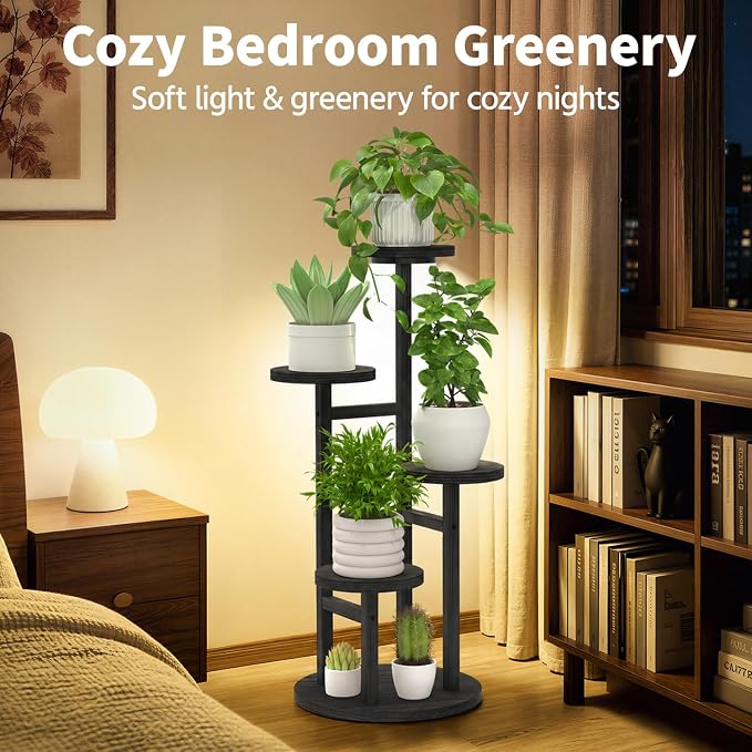 ASZOLA 4 Tiered Wood Plant Stand Indoor Corner - Image 3