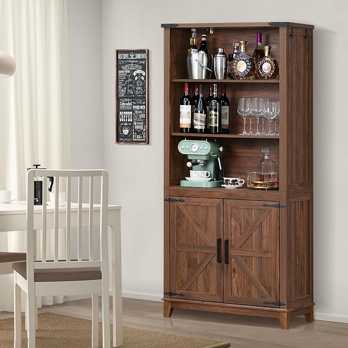 70in Tall Bookshelf 5 Tier Bookcase - Image 6