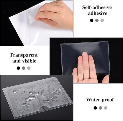 36 Pack 3" x 5" Adhesive Index Card Holders Clear PVC Label Holders | - Image 3