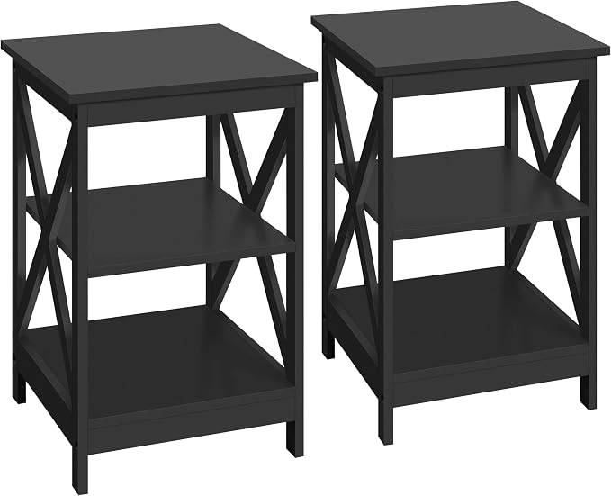 Yaheetech Black End Table Set of 2, Easy Assembly by Yaheetech