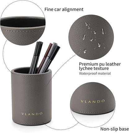 Vlando Office Desk Organizer Leather Desktop Organizer Caddy - Image 5