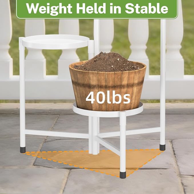 iDavosic.ly 3 Tier Large Plant Stand Indoor, 10 Inch Wide Tall Corner Metal - Image 4