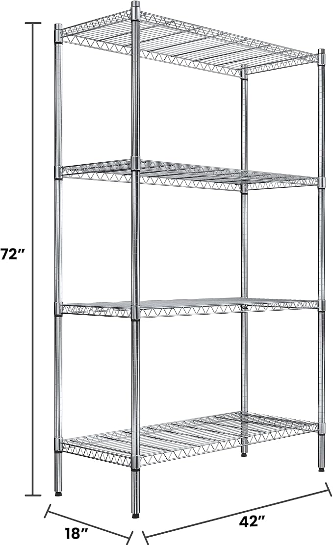 Quantum Storage Systems RWR72-1842LD Adjustable Wire Chrome 4 Shelves 72" H x - Image 2