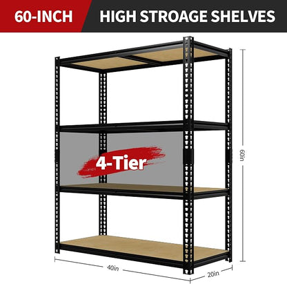 Heavy Duty Garage Storage Shelves, 2000 Lbs Capacity, 4-Tier Adjustable Storage - Image 3