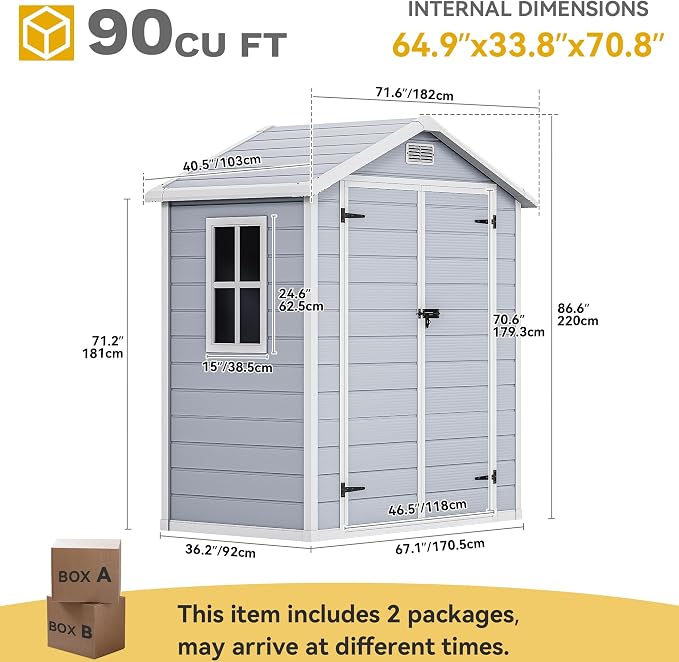 DWVO 6X4FT Resin Storage Shed - Image 7