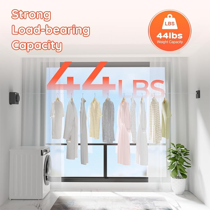 Retractable Clothesline Indoor, Non-Sagging Outdoors Clothesline Retracting - Image 3