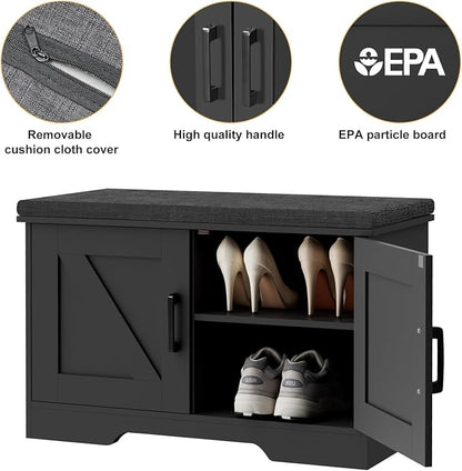 HOMSHO Farmhouse Shoe Storage Bench - Image 7