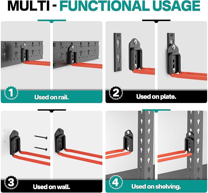 EVERHANGER Garage Tool Storage Organizer Wall Mount, Versatile Garden Tool Rack - Image 4