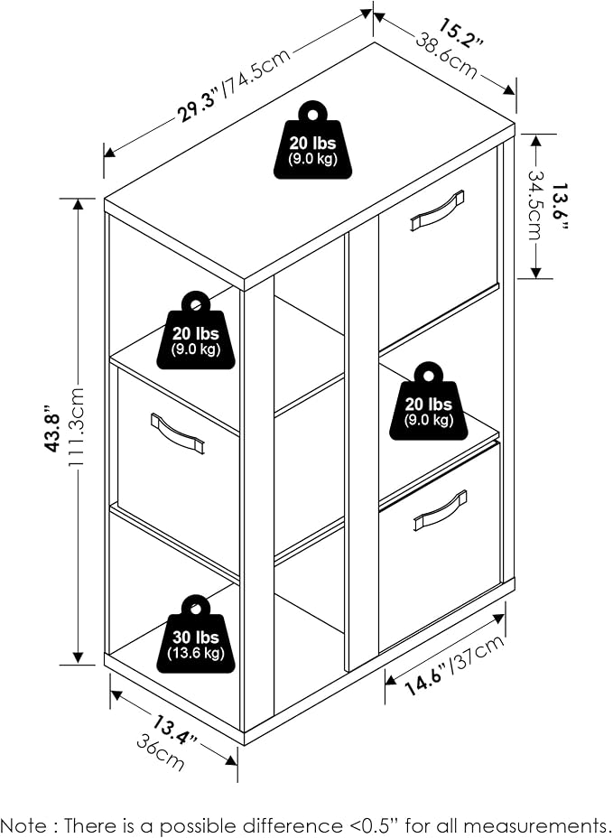 Furinno Viola Book Shelf, 3-Tier Bookshelf, Cube Storage Organizer Bookcase - Image 3