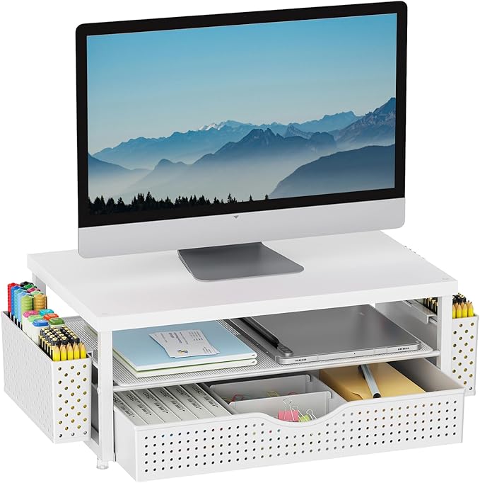 gianotter Wood Monitor Stand Riser, Office Desk Shelf Organizer, Desk Organizer by gianotter