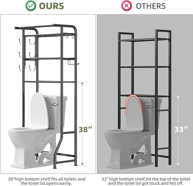 Simple Trending Over The Toilet Storage Cabinet, Metal Bathroom Shelf Organizer - Image 2