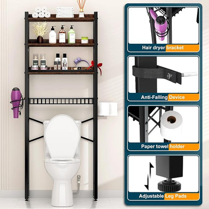 Over The Toilet Storage Cabinet, 4 Tier Bathroom Organizers and Storage - Image 5