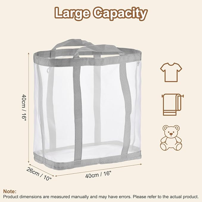 uxcell Collapsible Laundry Basket, Mesh Hamper - Image 2