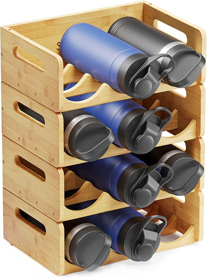 SpaceAid Bamboo Water Bottle Organizer by SpaceAid
