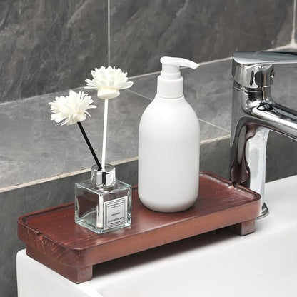 Wood Riser Small Decorative Tray Sink Soap Dish, Vanity Tray Pedestal Stand 10 - Image 2