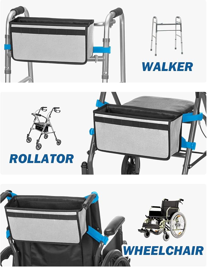 JOYTUTUS Walker Basket for Folding Walker, Basket for Walkers for Seniors - Image 4
