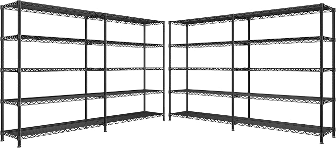 REIBII 73''W Storage Shelves Load 1650 LBS Metal Shelving 5-Tier Adjustable by REIBII