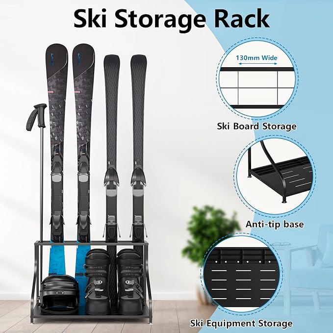 Ski Storage Rack-Holder Garage - Image 2