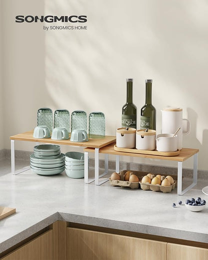 SONGMICS Cabinet Organizer Shelf, Kitchen Storage, Spice Rack, Expandable - Image 3