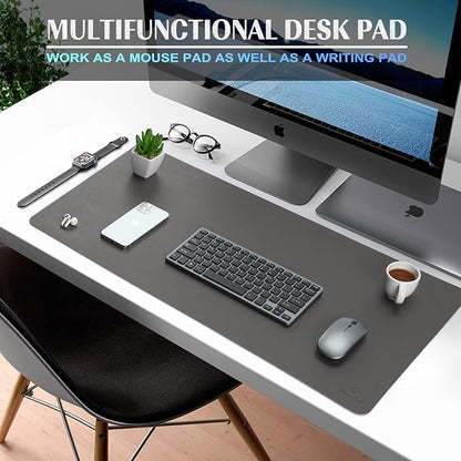 K KNODEL Small Office Leather Desk Mat, Mouse and Keyboard Pad, Computer and - Image 2