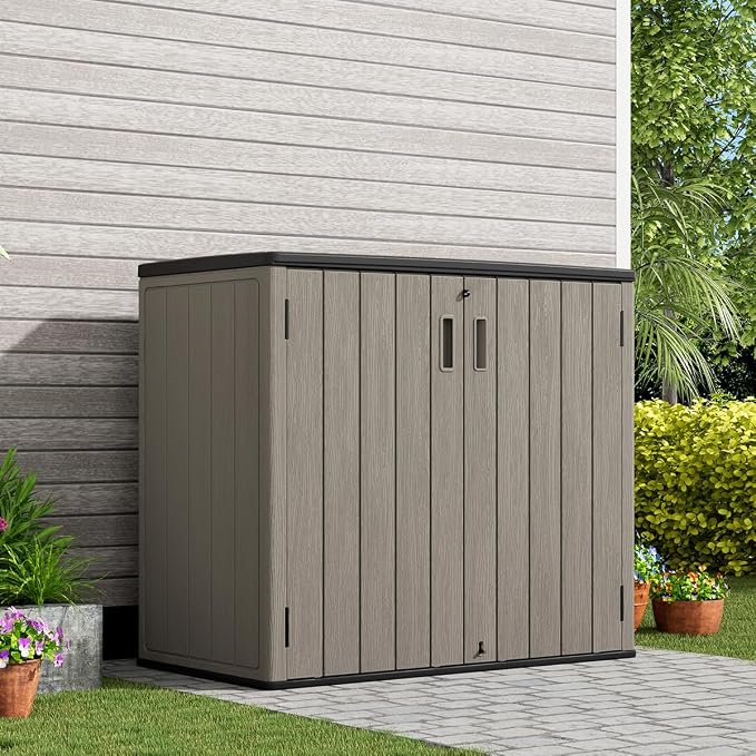 KINYING Outdoor Horizontal Storage Sheds, Outdoor Storage Cabinet Waterproof - Image 2