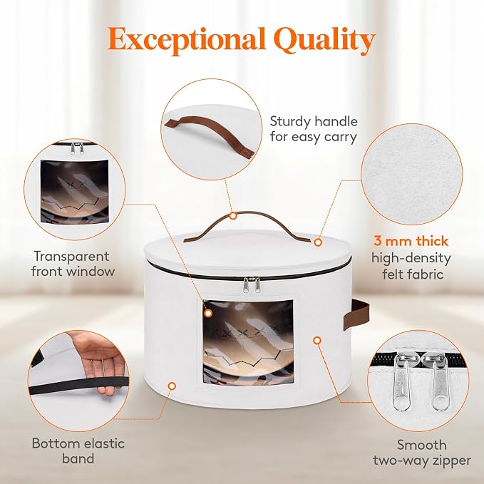 Lifewit Round Cowboy Hat Box for 7 Caps, Large Felt Hat Organizer Bag for Men & - Image 4