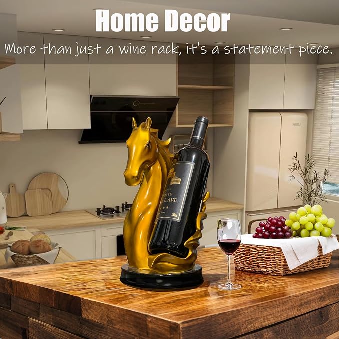 Wine Bottle Holder Wine Racks Tabletop Horse Statue as Home Kitchen Wine Cellar - Image 3