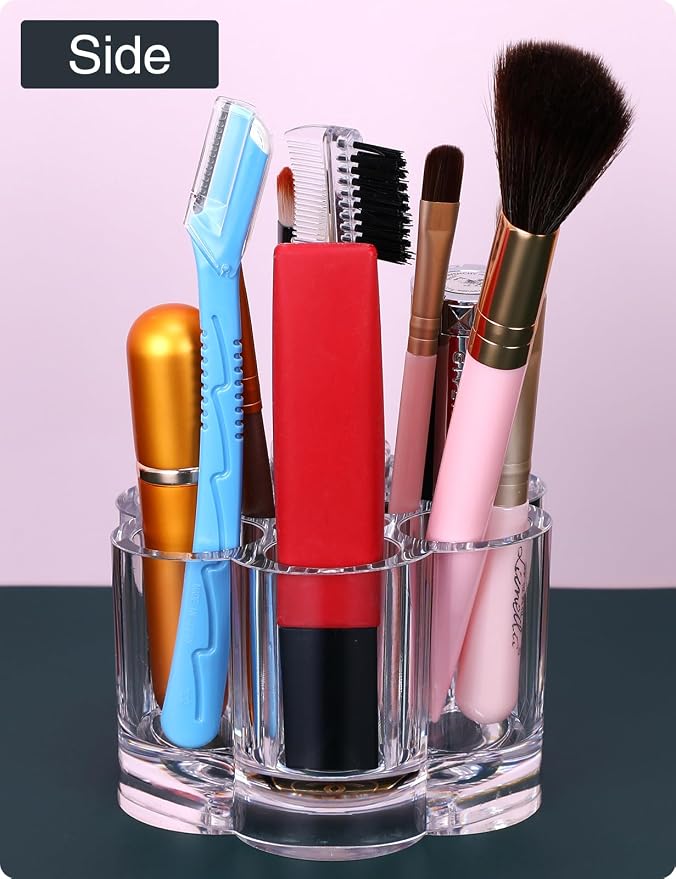 MOSIKER Acrylic Lipstick Holder, Small Flower Clear Compact Chapstick Lip Gloss - Image 6