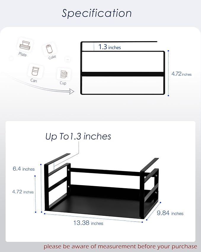 Nxconsu 2Pack Under Shelf Storage Basket Organizer Hanging Holder - Image 2
