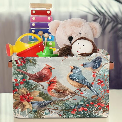 Basket Storage Bins Cardinal Christmas Xmas Rectangle Cube Basket Box Kids - Image 3