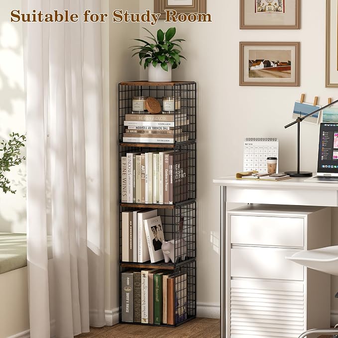 Dmevkic 2 Cube DIY Stackable Small Bookcase, Bookshelf - Image 5