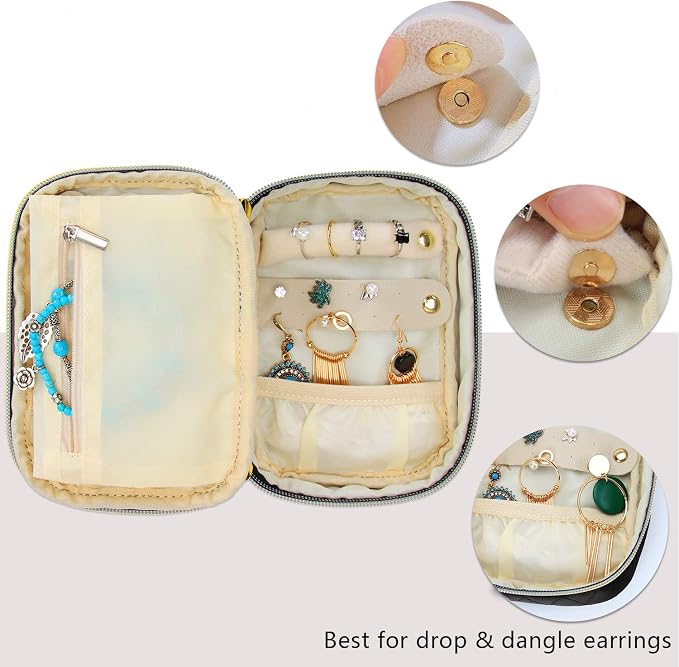 Teamoy Small Jewelry Travel Case, Portable Jewelry Organizer Bag - Image 3