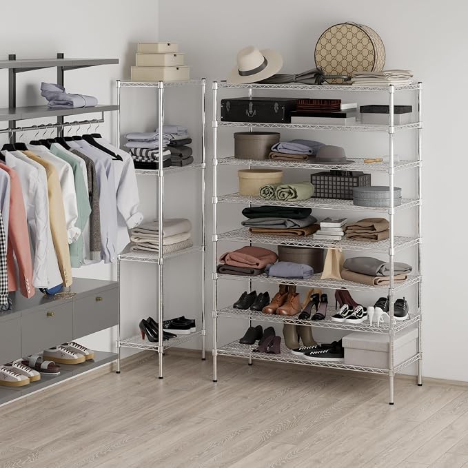 21" Deep x 48" Wide x 74" Height Wire Shelving Kit | 8-Tier | NSF Commercial - Image 4
