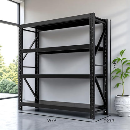 Heavy Duty Warehouse Shelving 4-Tier Industrial Steel Storage Shelves, 2600LB - Image 2