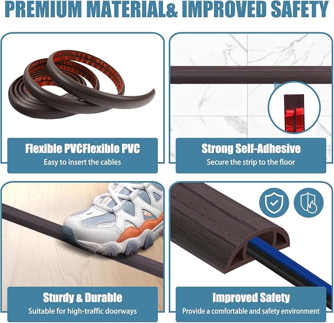 Floor Cord Covers for Wires 10FT Cable Hider Wire Cover Self Adhesive Cord - Image 3