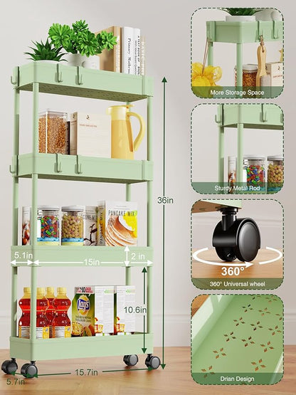 LEHOM 5.1" Slim Storage Cart - Image 3