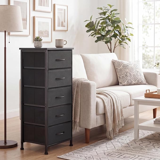 Fixwal Black Tall Skinny Dresser - Image 3