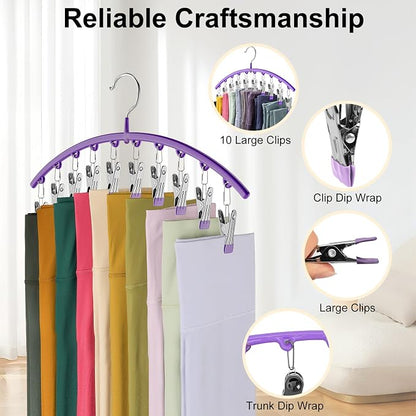 Volnamal Legging Organizer for Closet, 2 Pack Metal Yoga Pants Hanger-Purple | - Image 5