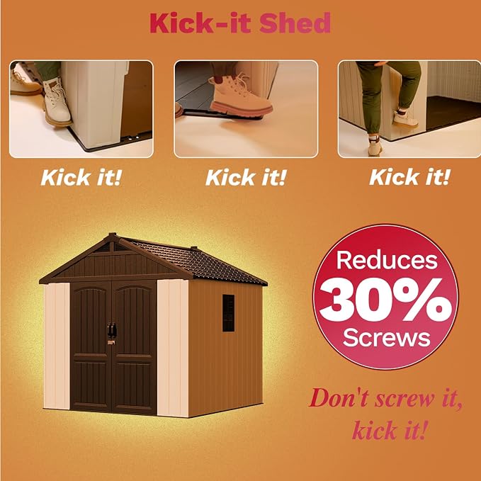 Patiowell 8 x 8 FT Plastic Outdoor Storage Shed - Image 4