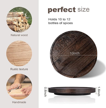 Wood Lazy Susan Organizer Kitchen Turntable - Image 6