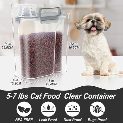 5-7Lbs Cat Dog Storage Container, Portable Pet Food Containers - Image 3