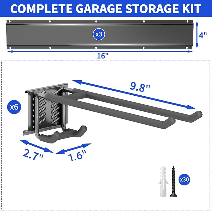 Garage Tool Organizer Wall Mount, 48inch Heavy Duty Garden Tool organizer - Image 7